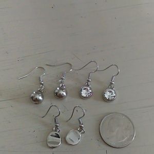 Set of 3 silver tone earings